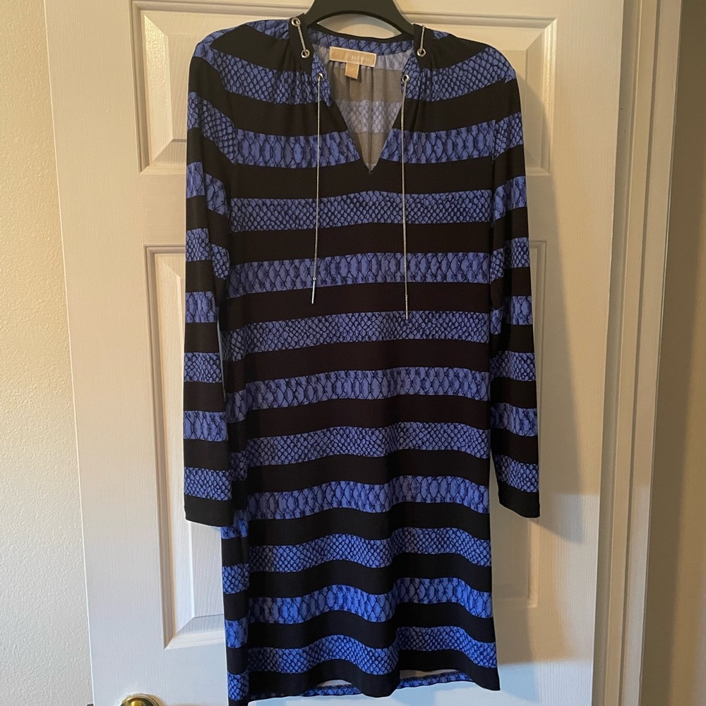 Med, Michael Kors, blk & blue dress